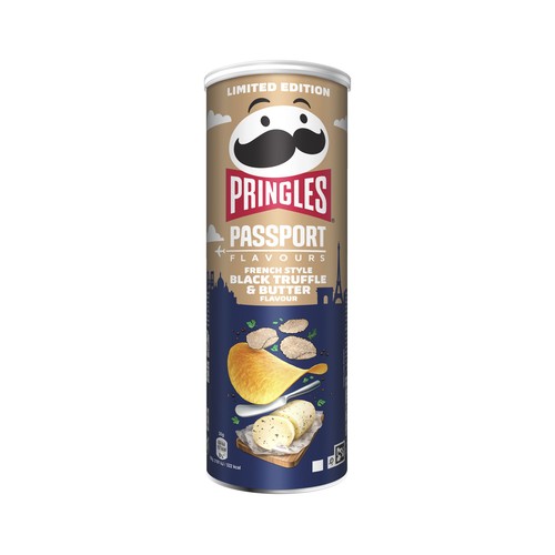 PRINGLES Patatas con sabor a trufa y mantequilla 165g.