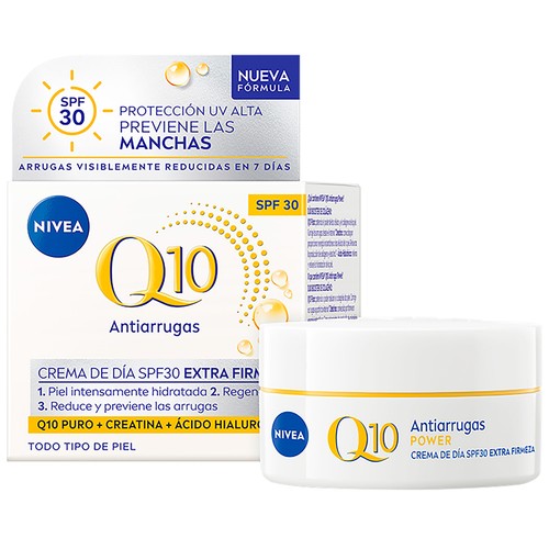 NIVEA Q10 power Crema de día antiarrugas, con FPS 30, para todo tipo de pieles 50 ml.