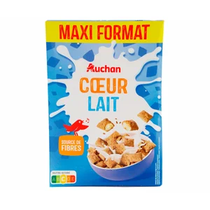 AUCHAN Cereales rellenos de leche 650 g.