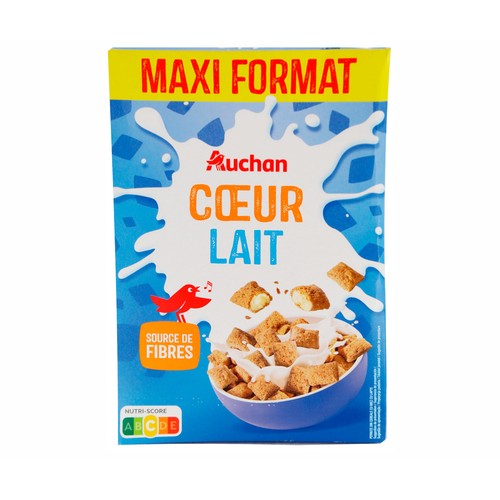 AUCHAN Cereales rellenos de leche 650 g.
