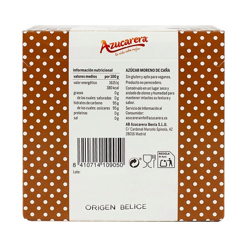 AZUCARERA Azúcar moreno en sobres Fairtrade 50 sobres 400 g.