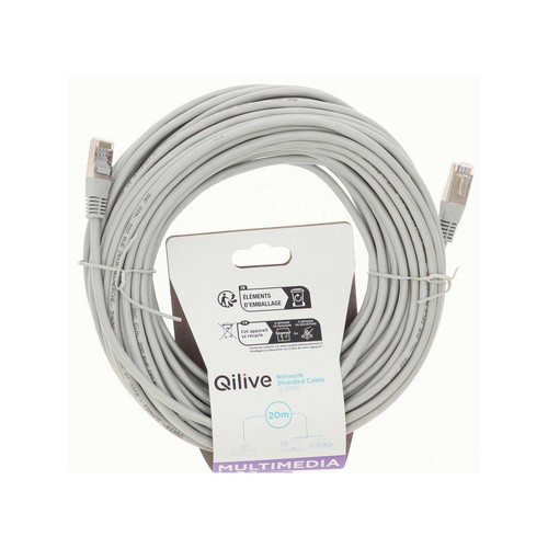 Cable RJ45 QILIVE, cat-5e, longitud 20m.