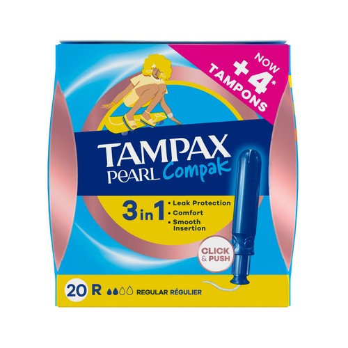 TAMPAX Pearl compak Tampones regular con aplicador 20 uds.