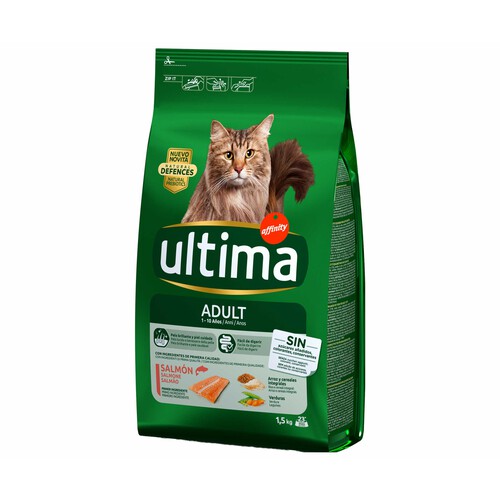 ULTIMA Pienso para gatos adultos a base de salmón y arroz ULTIMA AFFINITY bolsa 1,5 kg.