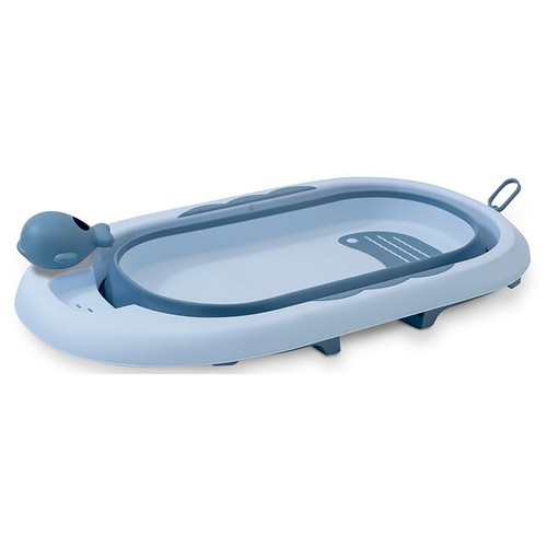 Bañera plegable con taza para enjuague, color azul, INTERBABY.