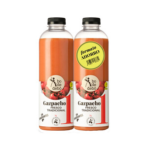 Imagen de BO DE DEBÓ Gazpacho elaborado con ingredientes frescos y aceite de oliva virgen extra 2 x 1 l.