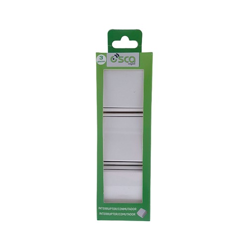 Kit 3 conmutadores blancos superficie. OSCA