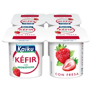 KAIKU Kéfir con fresa y probióticos 4 x 125 g.