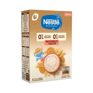 Imagen de NESTLÉ Papilla multicereales y galleta, sin azúcares, a partir de 6 meses 270 g.