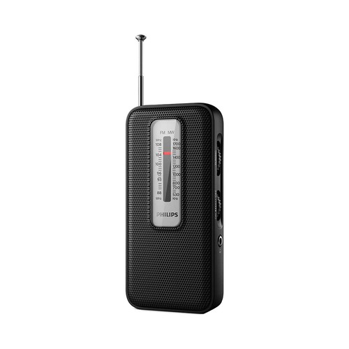 Radio analógica portátil PHILIPS TAR1506/00, negro, FM/OM. 