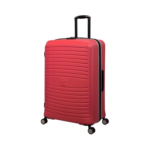 Maleta grande tipo trolley expandible IT de 80cm, 8 ruedas, color rojo.