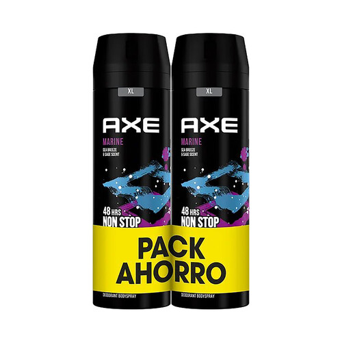 AXE Desodorante en spray para hombre con protección anti transpirante hasta 48 horas AXE Marine 2 x 150 ml.