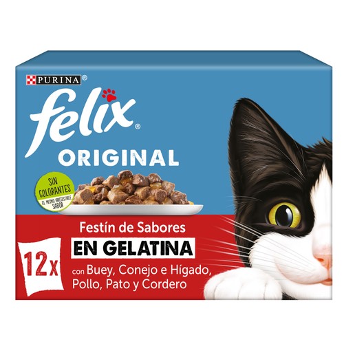 FELIX Alimento de gato húmedo surtido 12X85g
