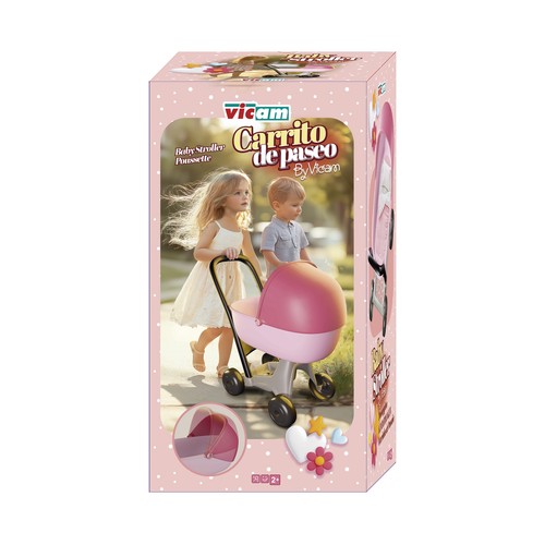 Carrito de paseo, carro de muñecas con capota +2 Años VICAM