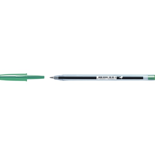 Bolígrafo de tinta verde 1mm, plástico reciclado, ALCAMPO.