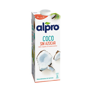 ALPRO Bebida de coco 100% vegetal, sin azúcar ni edulcorantes ALPRO 1 l.