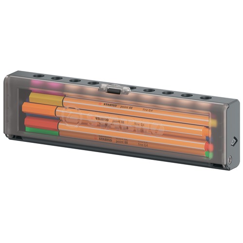 Estuche 10 roturalores para escribir 0,4mm Point 88 estuche Click. STABILO