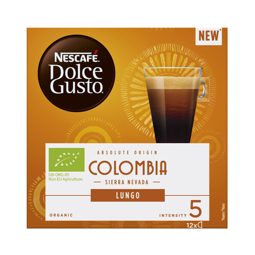 Café de Colombia lungo, Intensidad 5 ecológico NESCAFÉ DOLCE GUSTO 12 uds.