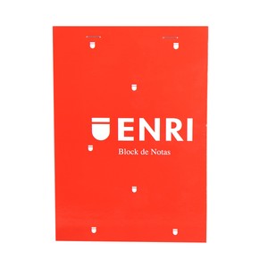 Imagen de Bloc de notas de tamaño A6, con 80 hojas de 60 g y tapa blanda de color rojo ENRI.