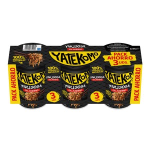 YATEKOMO Fideos Orientales instantáneos yakisoba pack 3 uds x 93 g. 279 g