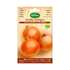 Imagen de Semillas ecológicas para sembrar cebollas de la variedad amarilla de Parma HA-HUERTO Y JARDÍN 0.8 gramos.