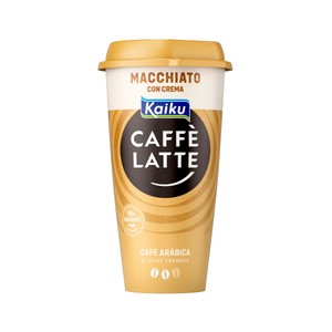 KAIKU Bebida de café arábica de Guatemala y Honduras,con un toque de leche Caffe latte 230 ml.