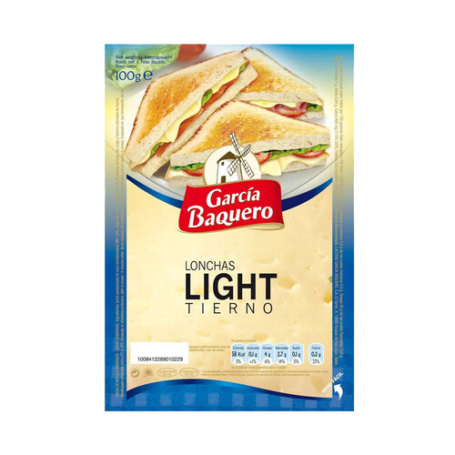Queso en lonchas tierno light GARCÍA BAQUERO LIGHT 100 g.