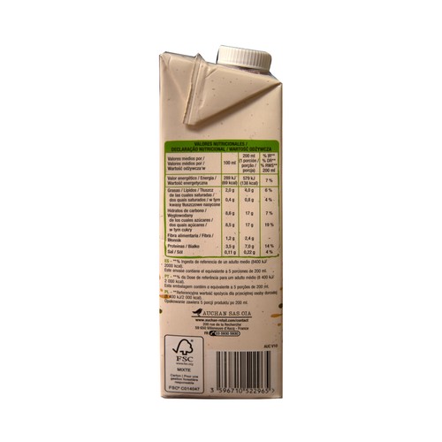 ALCAMPO ECOLÓGICO Bebida de soja ecológica con chocolate 1 l.