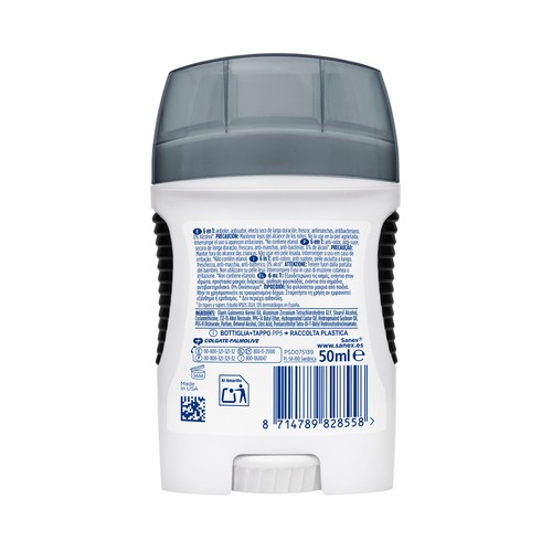 SANEX Men active control Desodorante stick para hombre antitranspirante hasta 72 horas 50 ml.