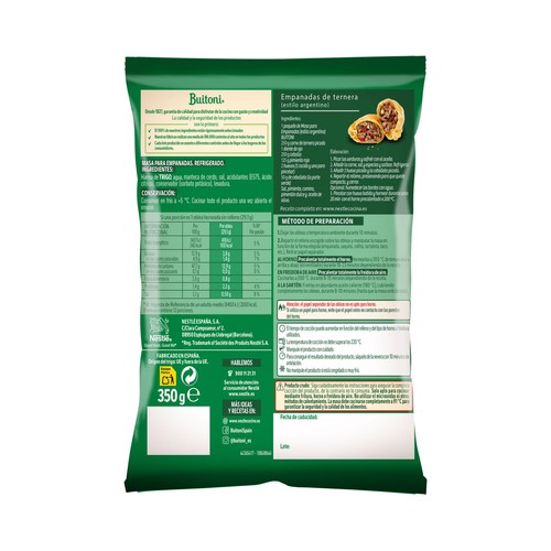BUITONI Masa gruesa para empanadas estilo argentino (obleas) 350 g. 12 uds.