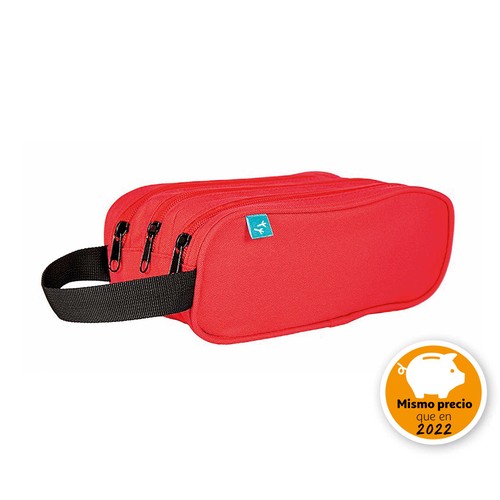 Portatodo 3 Compartimentos Con Asa Polyester Rojo ALCAMPO