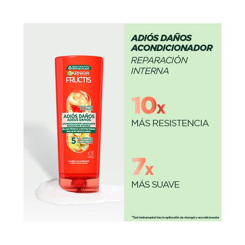 FRUCTIS Adios daños de Garnier Acondicionador reparador y rellenador, para cabellos dañados 250 ml.