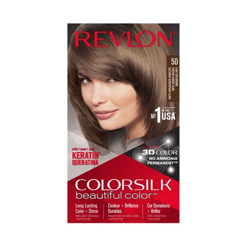 REVLON Colorsilk Tinte de pelo tono 050 Castaño claro cenizo.