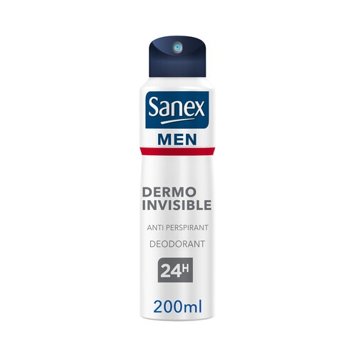 SANEX Men dermo invisible Desodorante en spray para hombre con protección anti traspirante de hasta 24 horas 200 ml.