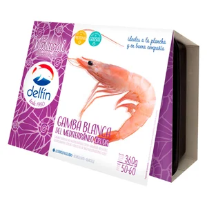 DELFÍN Gamba blanca 50 / 60 del Mediterraneo, cruda y ultracongelada DELFÍN 360 g (P.N.E).
