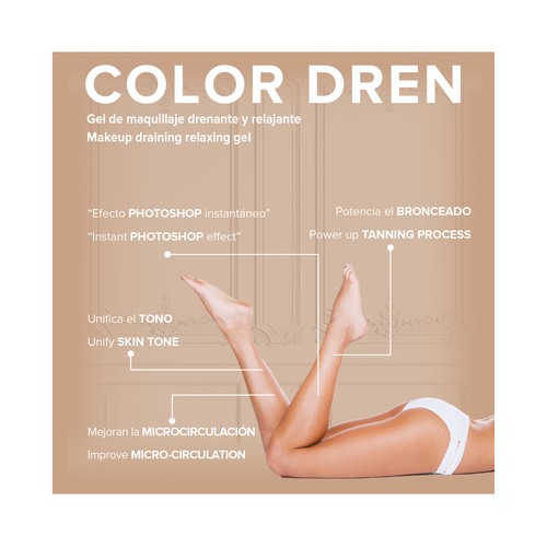 E"LIFEXIR Gel de maquillaje para piernas con acción drenante y reafirmante E´LIFEXIR Color dren 150 ml.