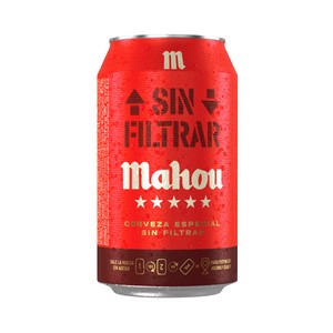 Imagen de MAHOU 5 ESTRELLAS Cerveza Sin Filtrar lata de 33 cl.