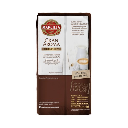 MARCILLA Café molido Gran Aroma extra fuerte 500 g.
