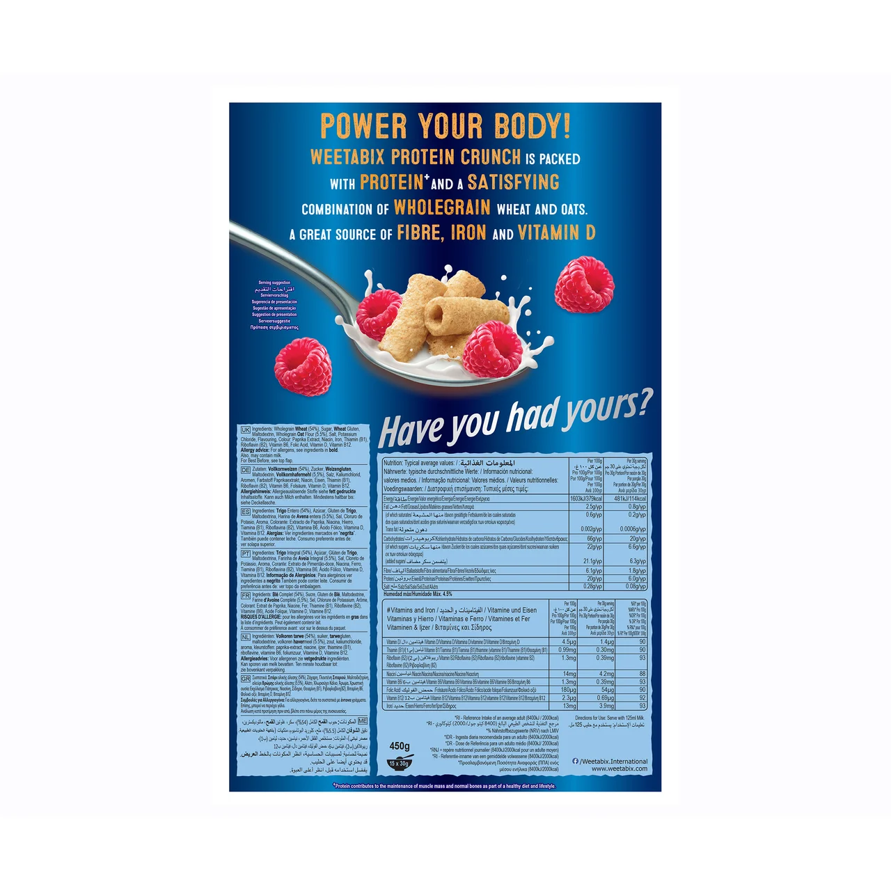 Cereales protein crunch original 450 g.