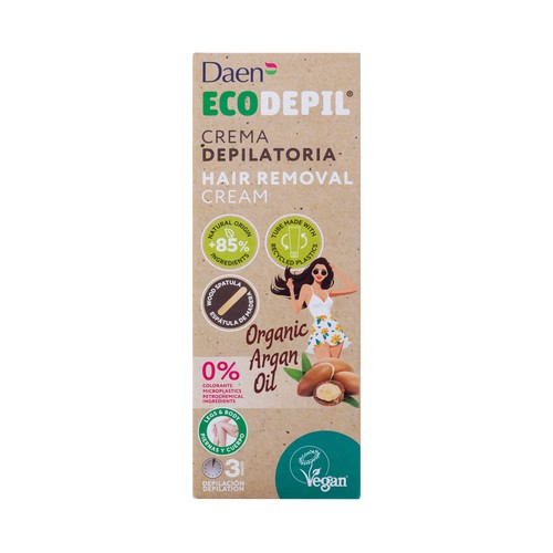 DAEN Ecodepil Crema depilatoria para piernas y cuerpo 100 ml.