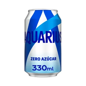 AQUARIUS Zero Bebida isotónica sin azúcar con sabor a limón lata de 330 ml.