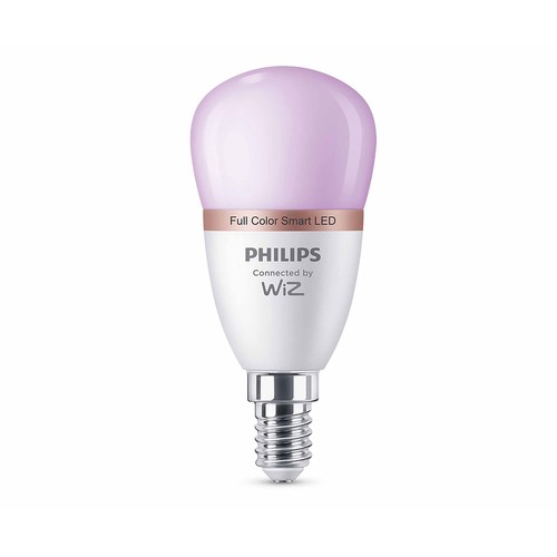 Bombilla Led inteligente E14, WiFi, 4,9W=40W, blanco + RGB multicolor, PHILIPS.