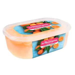 LA MENORQUINA Tarrina de helado sabor sorbete de mandarina 1 l.