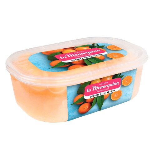 LA MENORQUINA Tarrina de helado sabor sorbete de mandarina 1 l.
