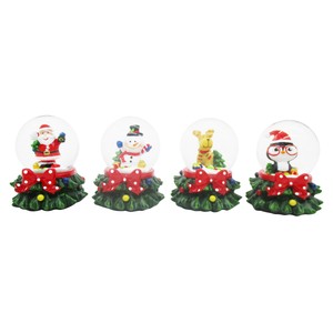 Imagen de Bola de agua Árbol con pingüino, Santa, Muñeco o Ciervo 4,5cm modelos surtidos, ACTUEL