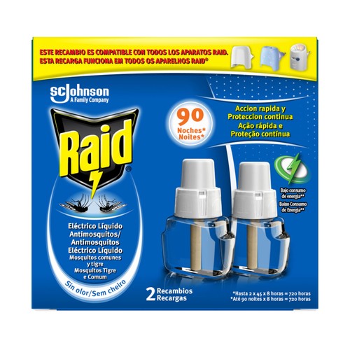 Recambio eléctrico RAID 90 noches 2 uds.