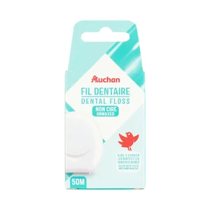 PRODUCTO ALCAMPO Hilo dental no encerado, con sabor a menta 50 m.