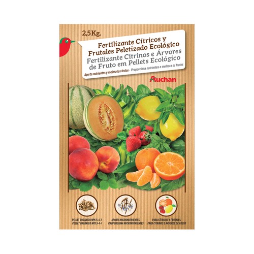 Abono para cítricos y frutales peletizado de 3-5mm de diámetro, PRODUCTO ALCAMPO.