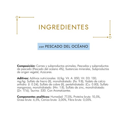 PURINA GOURMET Gold Comida para gatos a base de mousse de pescado blanco GOURMET tarrina 85 g.