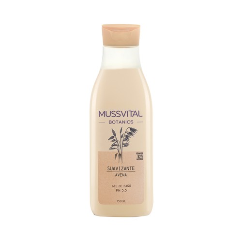 MUSSVITAL Botanics Gel de baño suavizante, con avena y pH 5.5 750 ml.